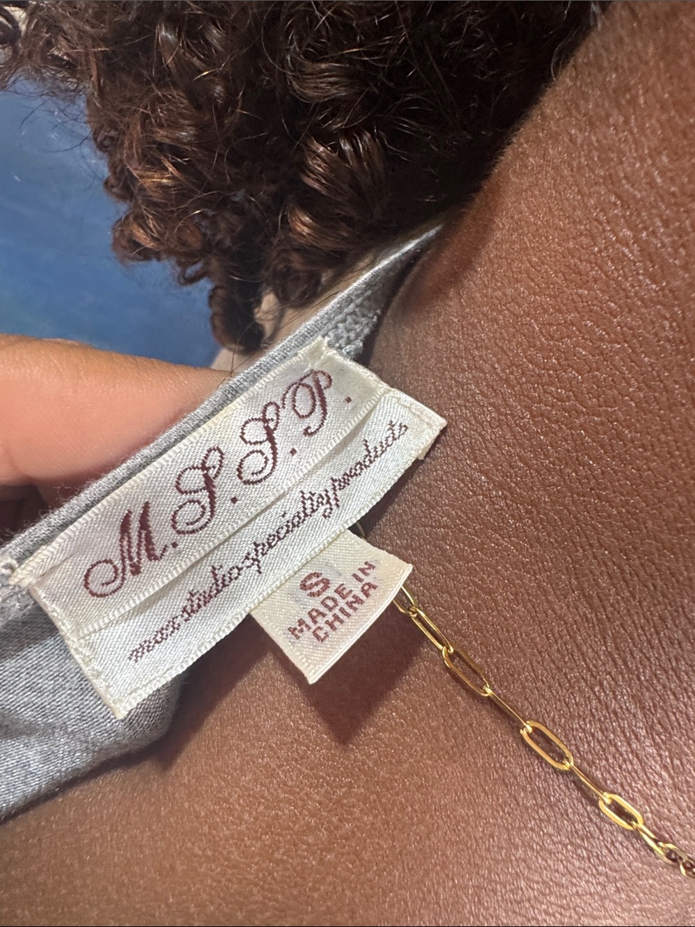 M.S.P. Light Gray Top with Script Logo Tag